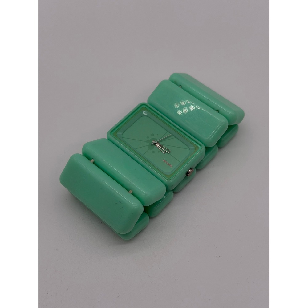 Nixon The Vega Mint Green Chunky Stretch Bracelet Watch Japan Movement Y2K Era